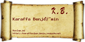 Karaffa Benjámin névjegykártya